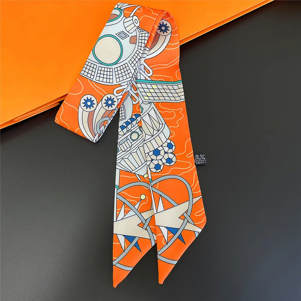 Korean Version of Versatile Women's Tied Bags Ribbons Headbands Decorative Long Streamers Small Scarves Silk Scarves Wholesale