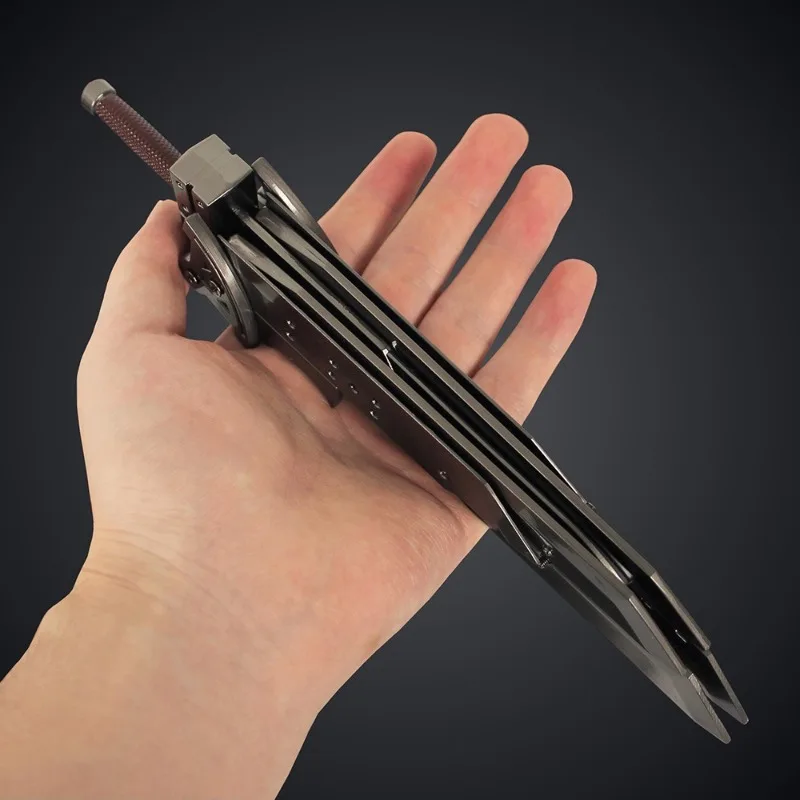 25cm 7pcs Final 3 Fantasy Cloud Buster Sword Alloy Model Metal Toy Holiday Box Game Peripheral Anime Manga Collection Gift Toy