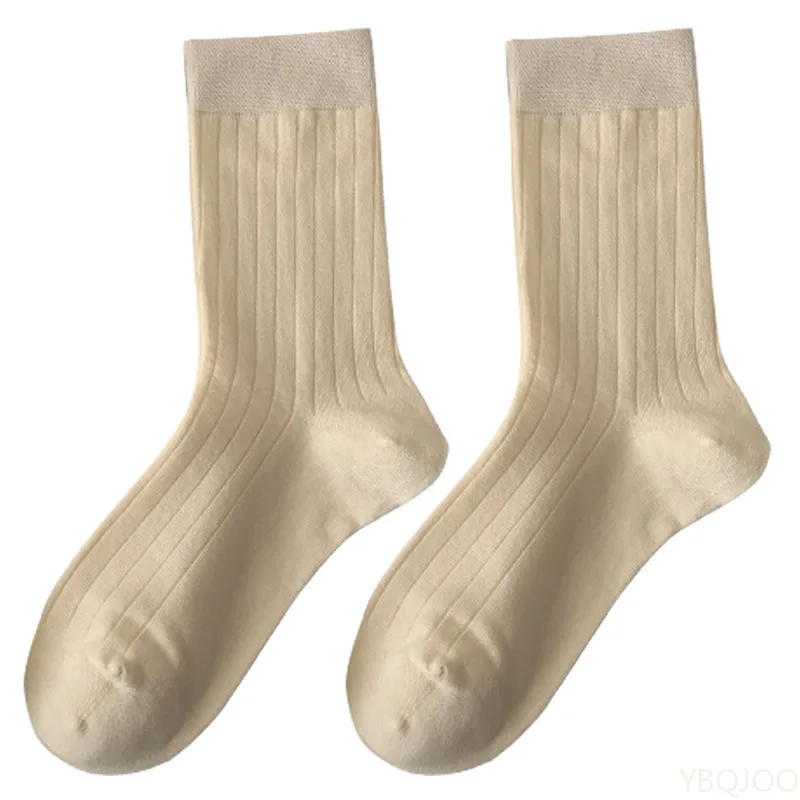 5 Pairs Polka Dot Fungus Edge Sweat Absorbing Breathable Soft Comfortable Casual Socks Women White Mid Tube Cotton Socks