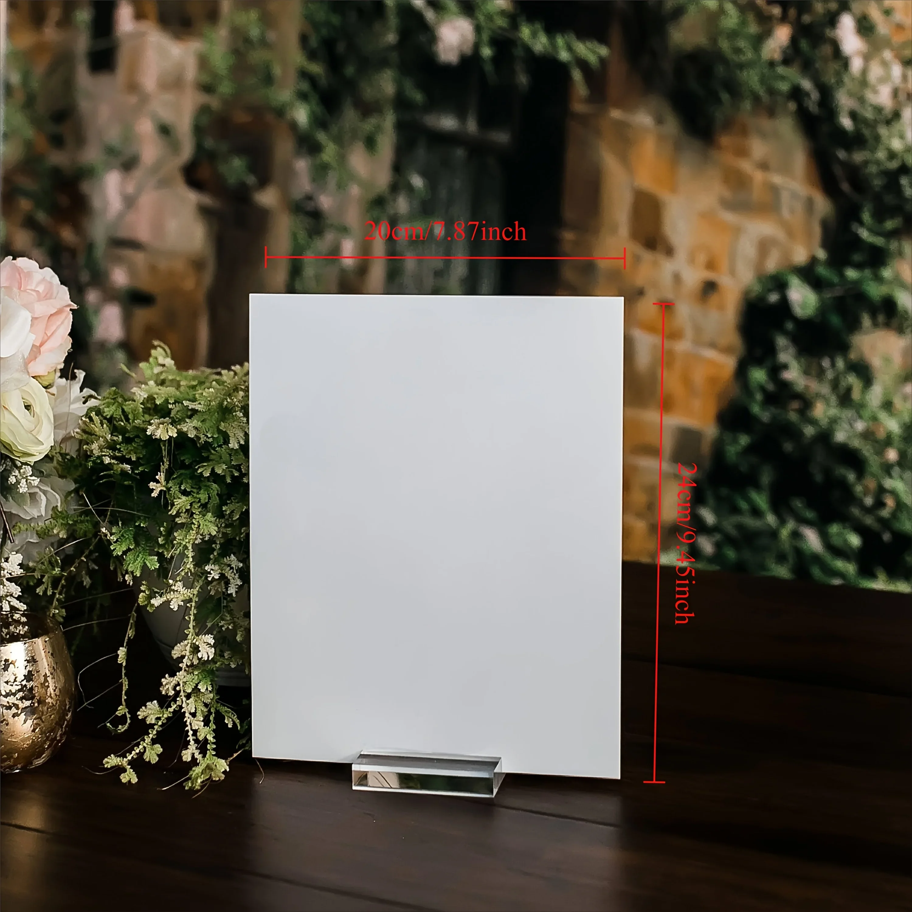 Acrylic Sign DIY Blank Acrylic Plate Table Number with Base Stand Suitable for Wedding Events and Party Tabletop Decoration