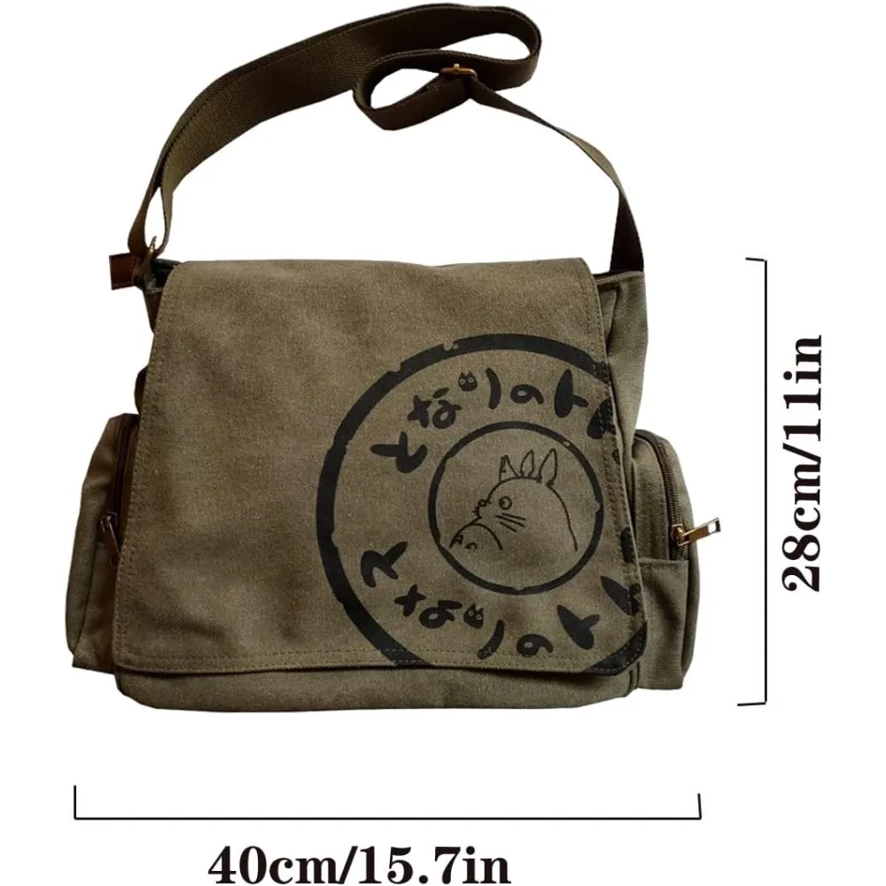 Korean Style Large Capacity Canvas Messenger Bag for Men & Women, Laptop Shoulder Bag, Casual Crossbody Tote