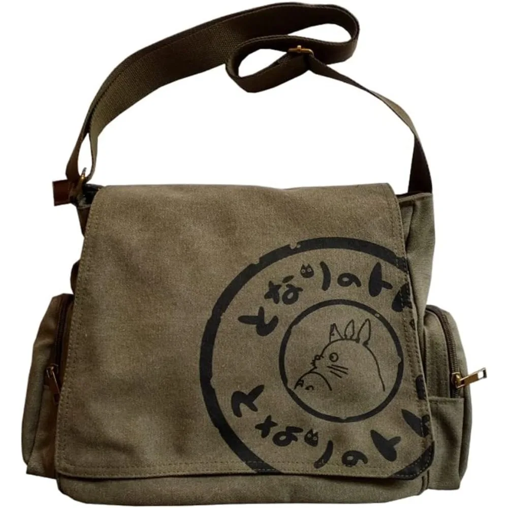 Korean Style Large Capacity Canvas Messenger Bag for Men & Women, Laptop Shoulder Bag, Casual Crossbody Tote