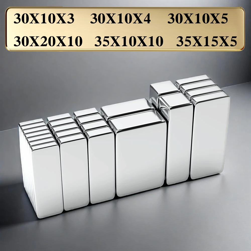 Powerful Neodymium Magnet N35 NdfeB Permanent Magnetic imanes Block Super Strong Fridge Magnets DIY 30x10x3 30x10x5 30x20x10mm