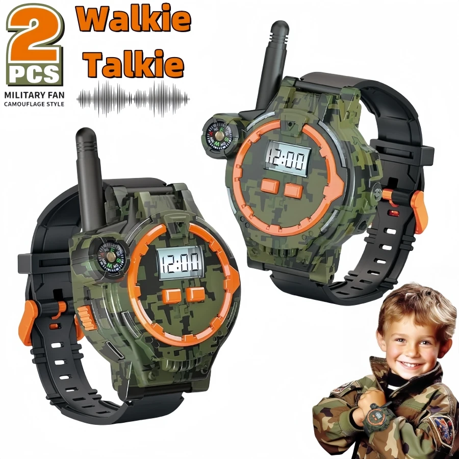 2PCSRechargeableWalkieTalkiesforKids,Two-WayRadioWalkyTalkywithFlashlightandCompass,200MeterTransmissionRange,Out
