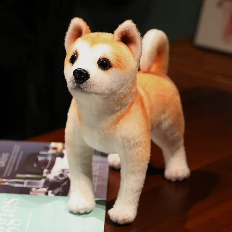 Simulation Akita Inu Male Plush Toy Dog Doll - Kids' Pet Shiba Inu Comforting Sleep Companion Pillow Toy, Soft Stuffed Animal Fo