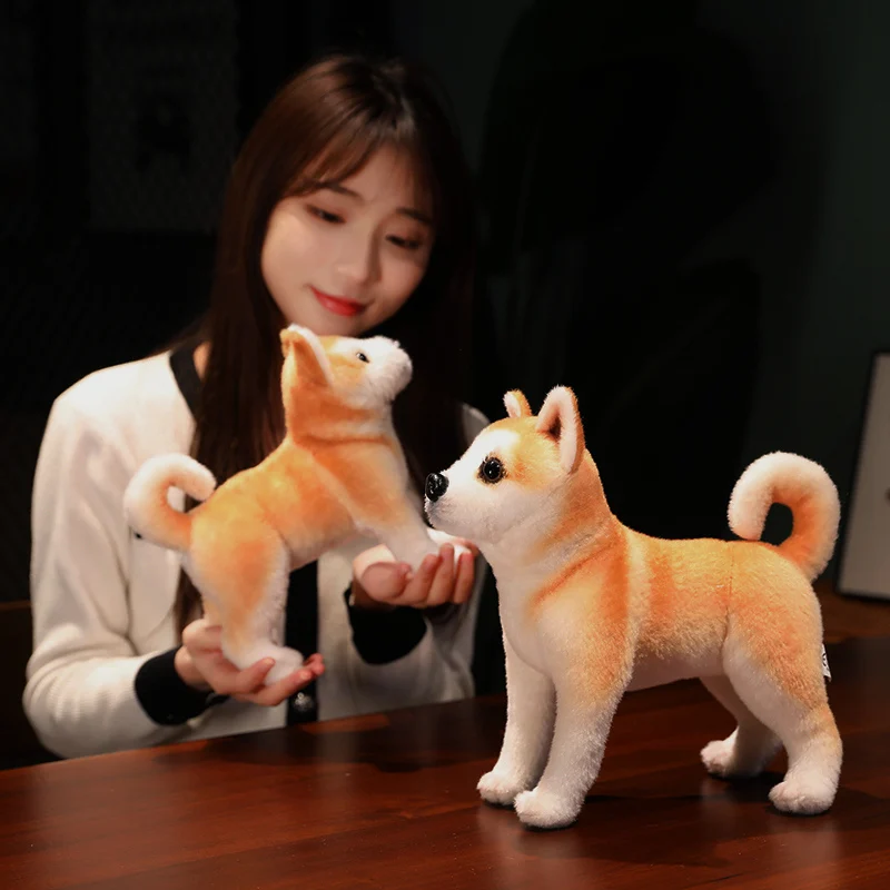 Simulation Akita Inu Male Plush Toy Dog Doll - Kids' Pet Shiba Inu Comforting Sleep Companion Pillow Toy, Soft Stuffed Animal Fo