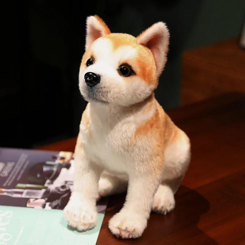 Simulation Akita Inu Male Plush Toy Dog Doll - Kids' Pet Shiba Inu Comforting Sleep Companion Pillow Toy, Soft Stuffed Animal Fo