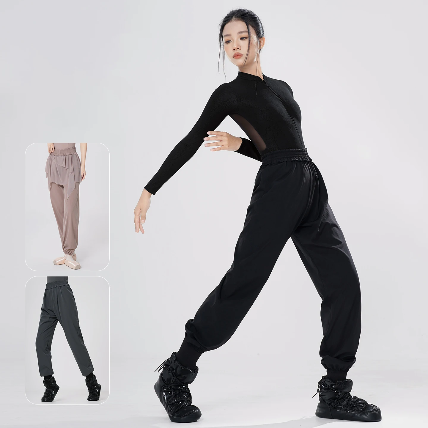 Women Ballet Casual Pants Athletic Running Sweatpants Teen Girls Lightweight Intensity Nylon Perspiration Trousers for Dance