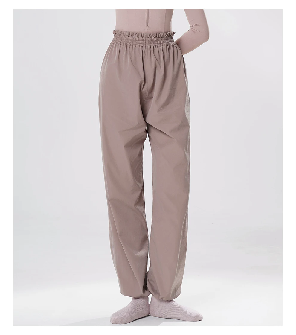 Women Ballet Casual Pants Athletic Running Sweatpants Teen Girls Lightweight Intensity Nylon Perspiration Trousers for Dance