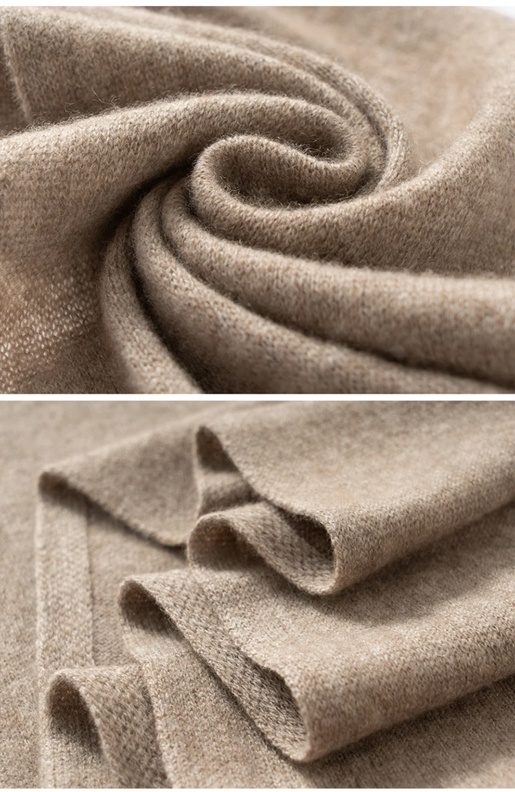 New Chic Women 100% Cashmere Scarf Autumn Winter Cashmere Knitted Solid Long Shawls Row Style Basic Soft Warm Scarf Luxury Tops