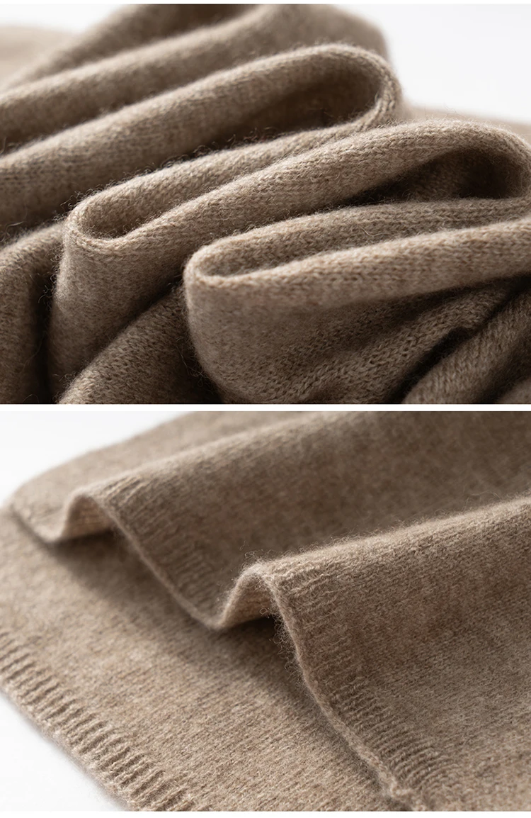 New Chic Women 100% Cashmere Scarf Autumn Winter Cashmere Knitted Solid Long Shawls Row Style Basic Soft Warm Scarf Luxury Tops