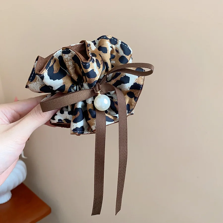 Vintage Leopard Print Headband for Women Girl Personality Fabric Wrap Hairband Creative Versatile Hair Accessories Daily Wear W