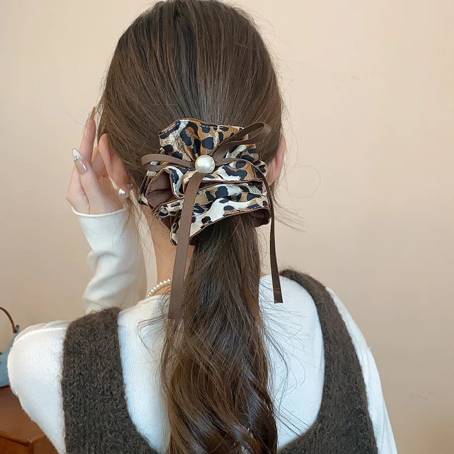 Vintage Leopard Print Headband for Women Girl Personality Fabric Wrap Hairband Creative Versatile Hair Accessories Daily Wear W