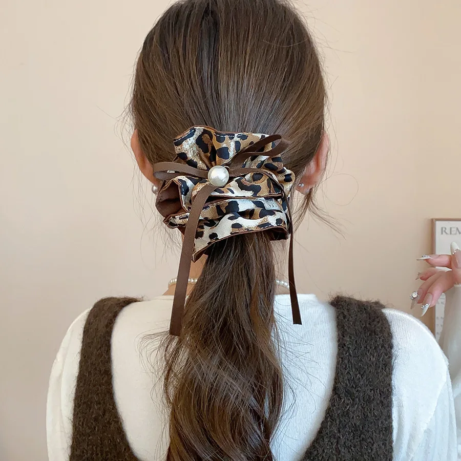 Vintage Leopard Print Headband for Women Girl Personality Fabric Wrap Hairband Creative Versatile Hair Accessories Daily Wear W