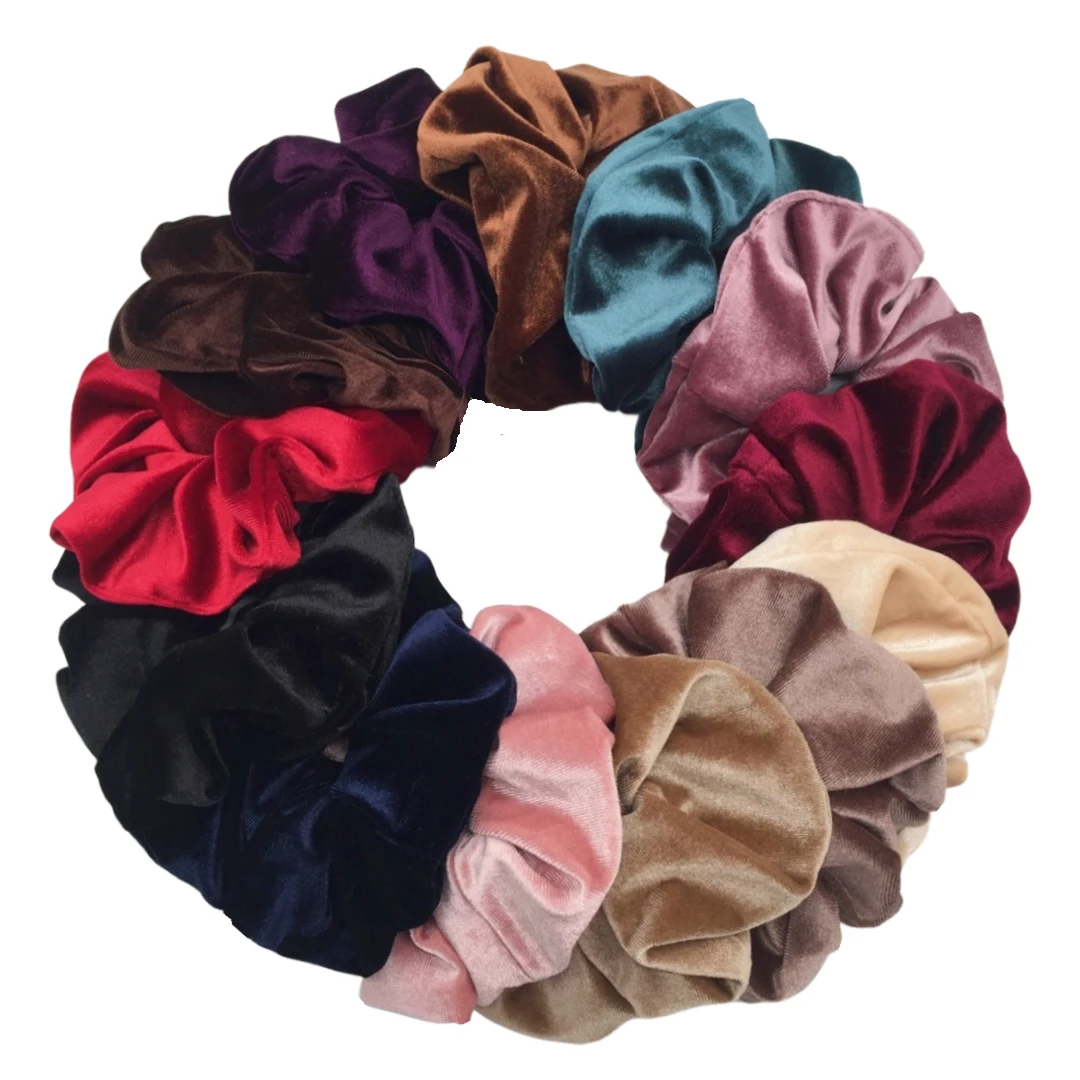16cm Fashion Oversized Velvet Scrunchies for Women Korean Elastic Hair Ties Ponytail Holder Chouchou Cheveux Femme Headwear