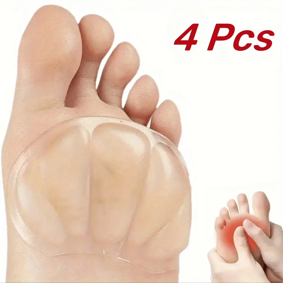Unisex Clear Silicone Heel & Forefoot Cushion Pads, Compatible with High Heels & Sneakers, Lightweight, Breathable Comfort Inser