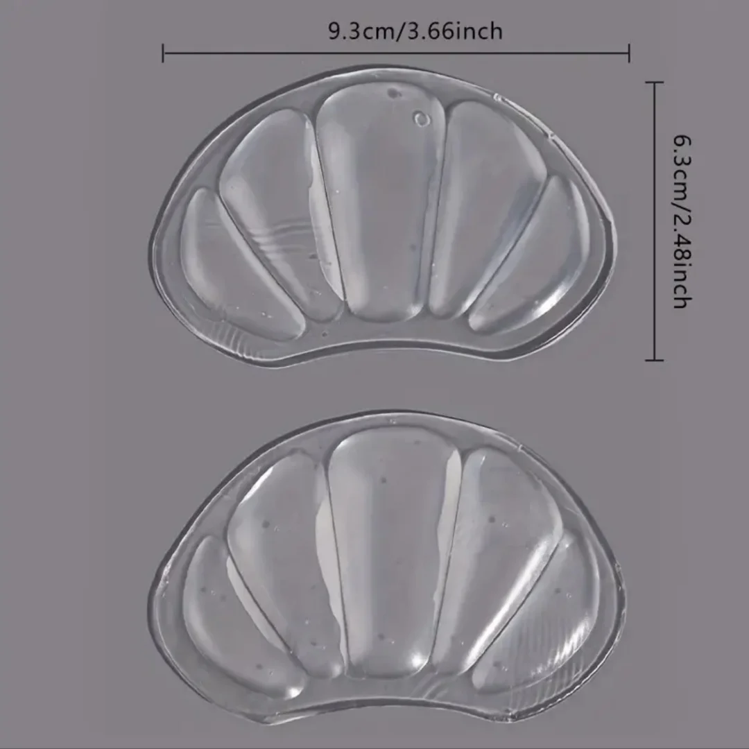 Unisex Clear Silicone Heel & Forefoot Cushion Pads, Compatible with High Heels & Sneakers, Lightweight, Breathable Comfort Inser