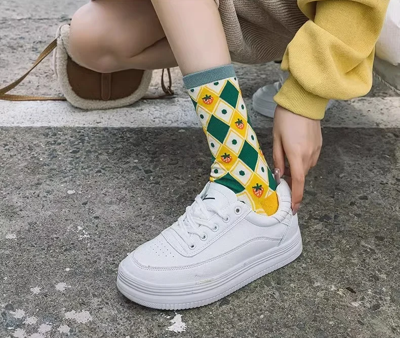 1/3/5 Pairs Sunflower Print Socks Women Mid-Calf French Style Cute Preppy Casual Fashion All Season Daily Wear EU 35-40 US 5-8