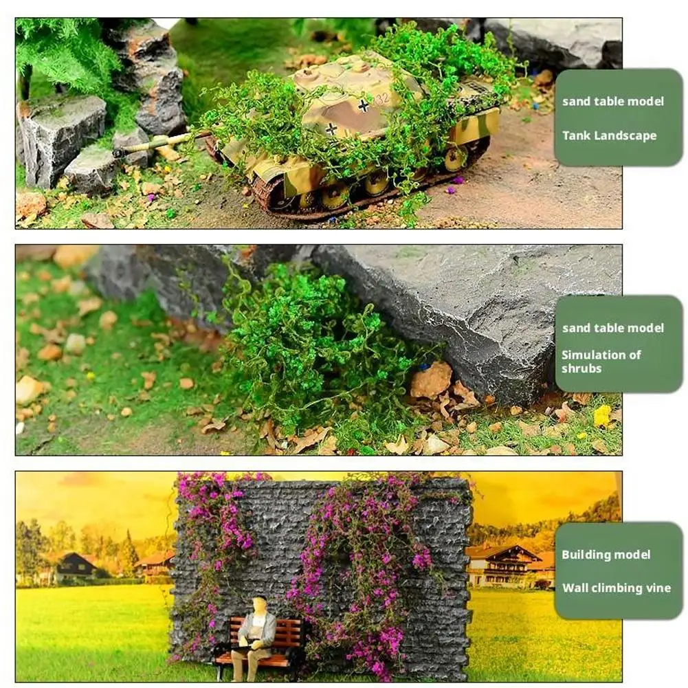 Miniature Climbing Vine Model, Artificial Leaves for Diorama, DIY Railway Scenery, Fake Foliage Plants for Architectural Model