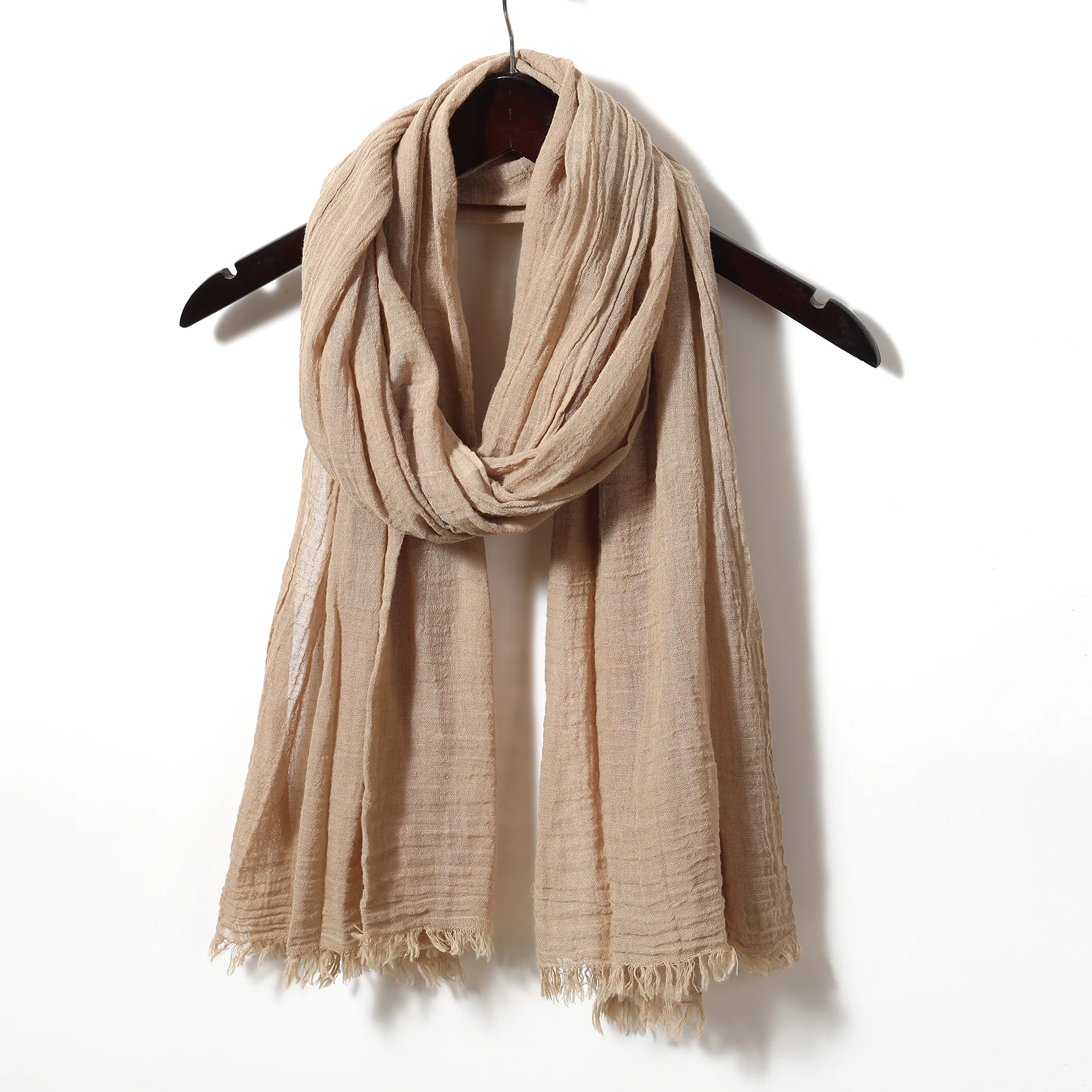 Solid Color Cotton Linen Men's Scarves Autumn Winter Warm Neckerchief Muffler Male Accessories Short Tassel Bufanda Shawl