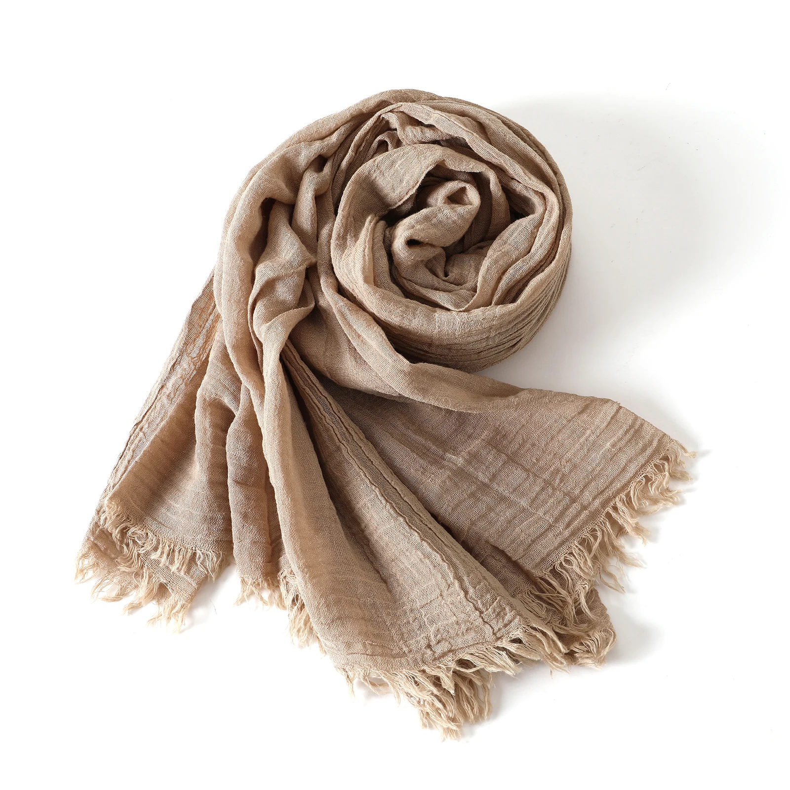 Solid Color Cotton Linen Men's Scarves Autumn Winter Warm Neckerchief Muffler Male Accessories Short Tassel Bufanda Shawl