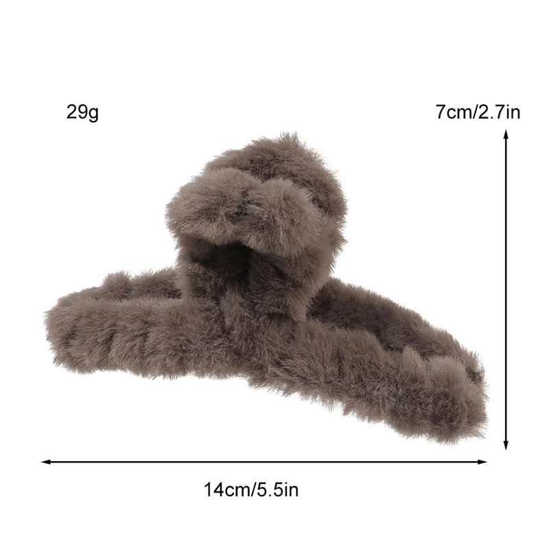 New 14cm Elegant Plush Hair Clip Claw Korean Fashion Extra Large Imitation Rabbit Plush Grab Cawl Clips Girl Hair Accessories