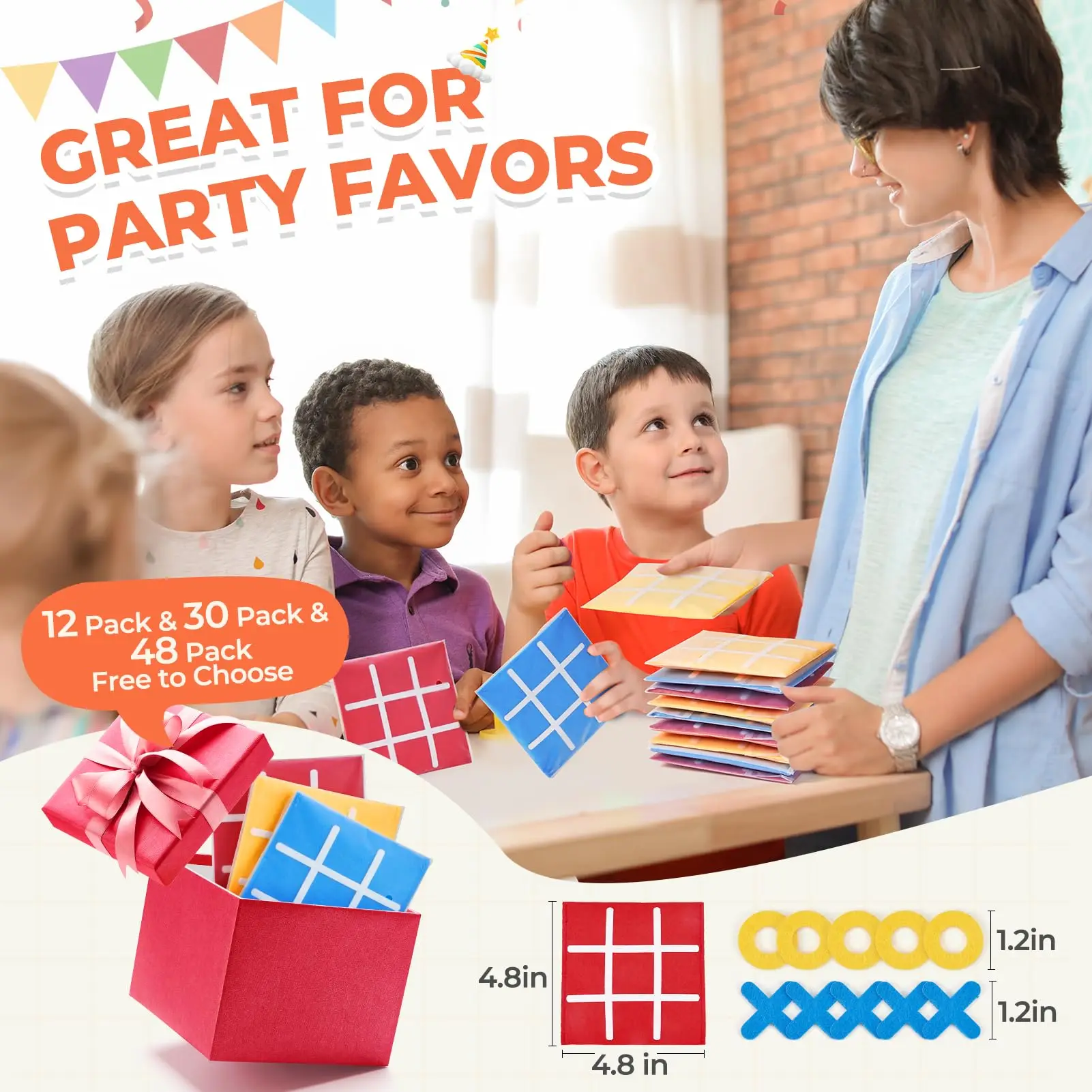 30pack Tic Tac Toe Strategic Board Game for Kids and Family,Birthday Party Favors,Classic Educational Toys for Bag Stuffers,Gift