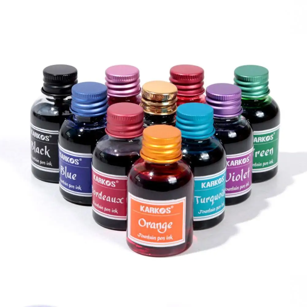 10 Colors 1 Bottle Pure Colorful 30ml Fountain Pen Ink for Refilling Inks Stationery School Office Supplies Dropshipping Tool