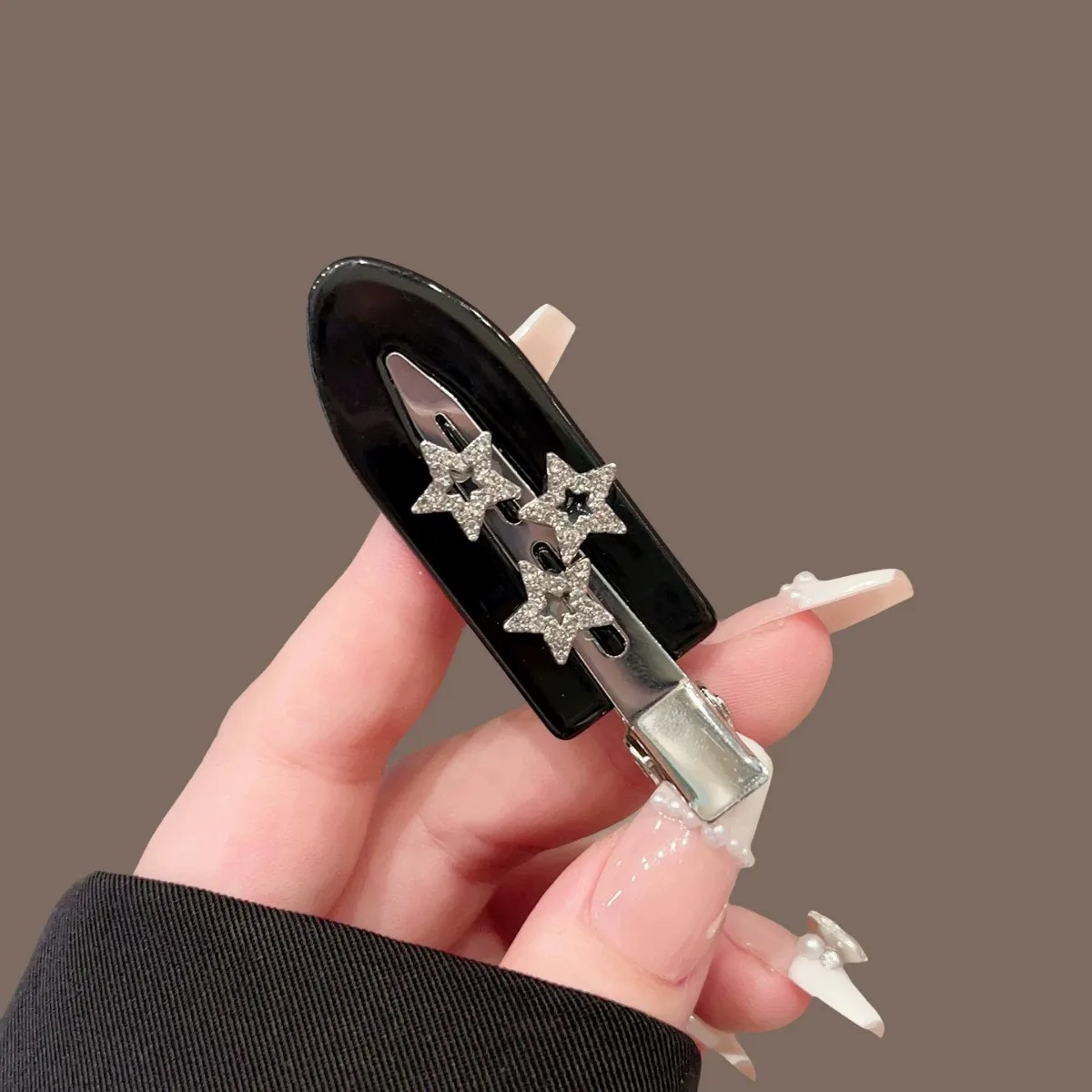 Korean Ins Style Hair Clip Glitter Diamond Stars Design Y2K Fashion Side Clip Bangs Hairpin Hair Accessories Headwear Metal Clip