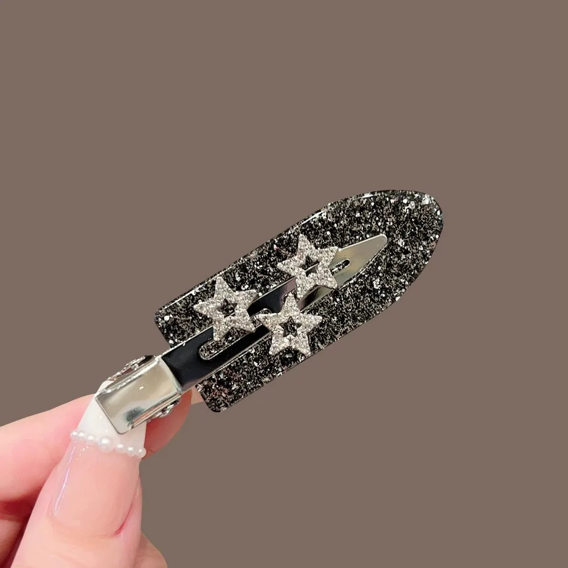 Korean Ins Style Hair Clip Glitter Diamond Stars Design Y2K Fashion Side Clip Bangs Hairpin Hair Accessories Headwear Metal Clip