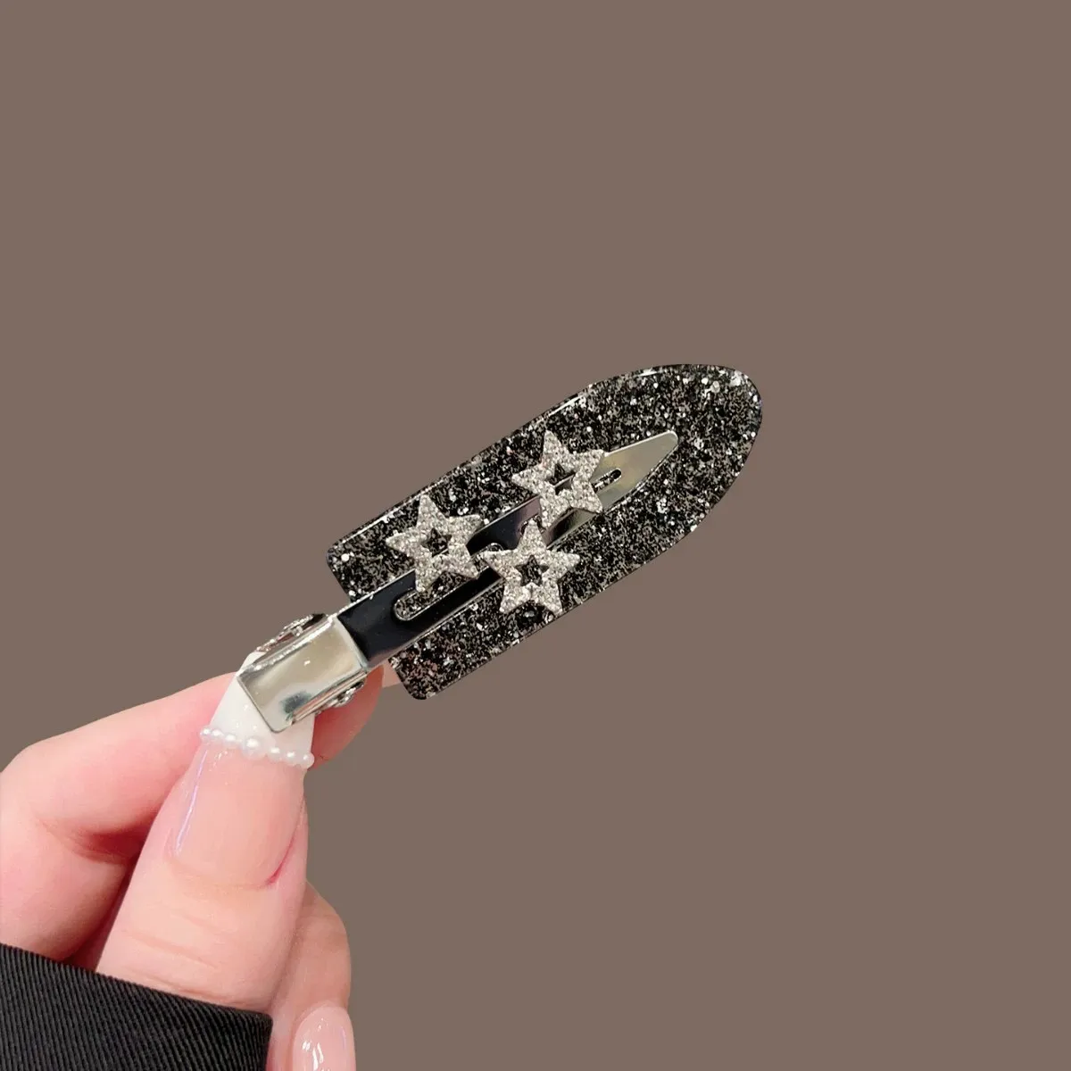 Korean Ins Style Hair Clip Glitter Diamond Stars Design Y2K Fashion Side Clip Bangs Hairpin Hair Accessories Headwear Metal Clip