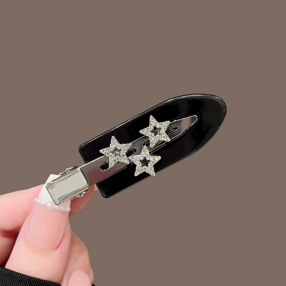 Korean Ins Style Hair Clip Glitter Diamond Stars Design Y2K Fashion Side Clip Bangs Hairpin Hair Accessories Headwear Metal Clip