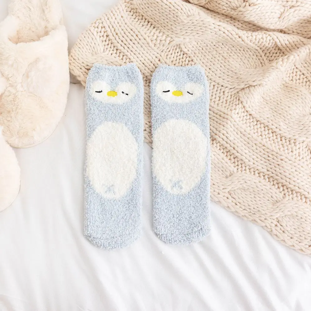 Lovely Cartoon Animals in Autumn and Winter Cat pig panda Sleeping Socks Home Floor Socks Plush ThiCkened Warm Middle Tube Socks