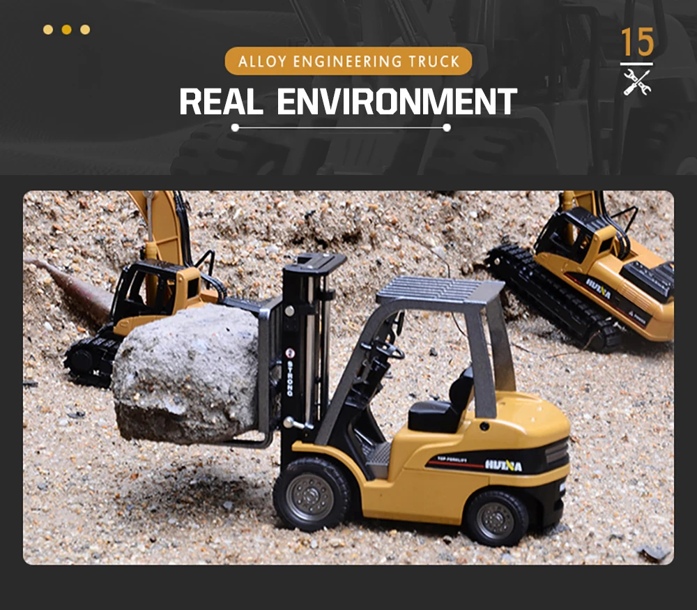 HUINA 1/50 High Simulation Alloy Toys Die-cast Navvy Loader Bulldozer Engineering Construction Car Toys for Boys Kids Xmas Gifts
