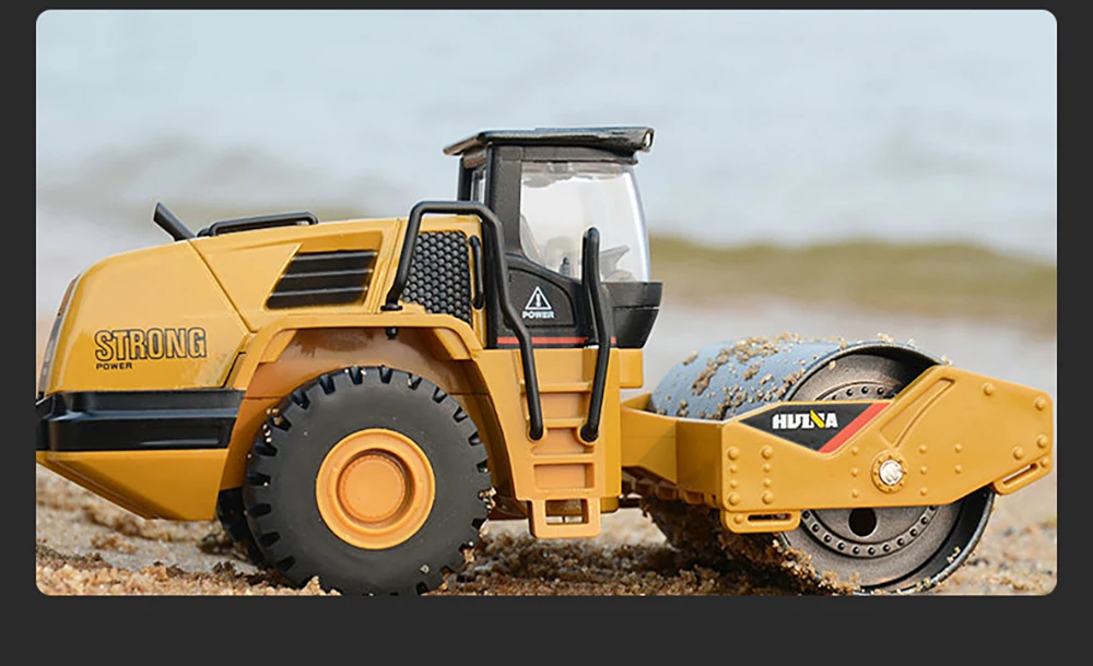 HUINA 1/50 High Simulation Alloy Toys Die-cast Navvy Loader Bulldozer Engineering Construction Car Toys for Boys Kids Xmas Gifts