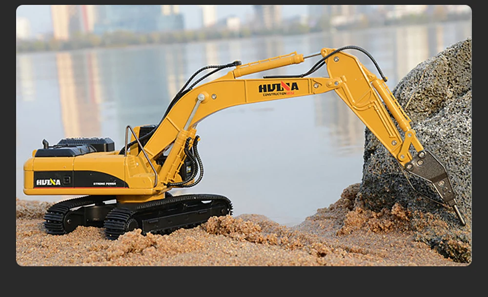 HUINA 1/50 High Simulation Alloy Toys Die-cast Navvy Loader Bulldozer Engineering Construction Car Toys for Boys Kids Xmas Gifts