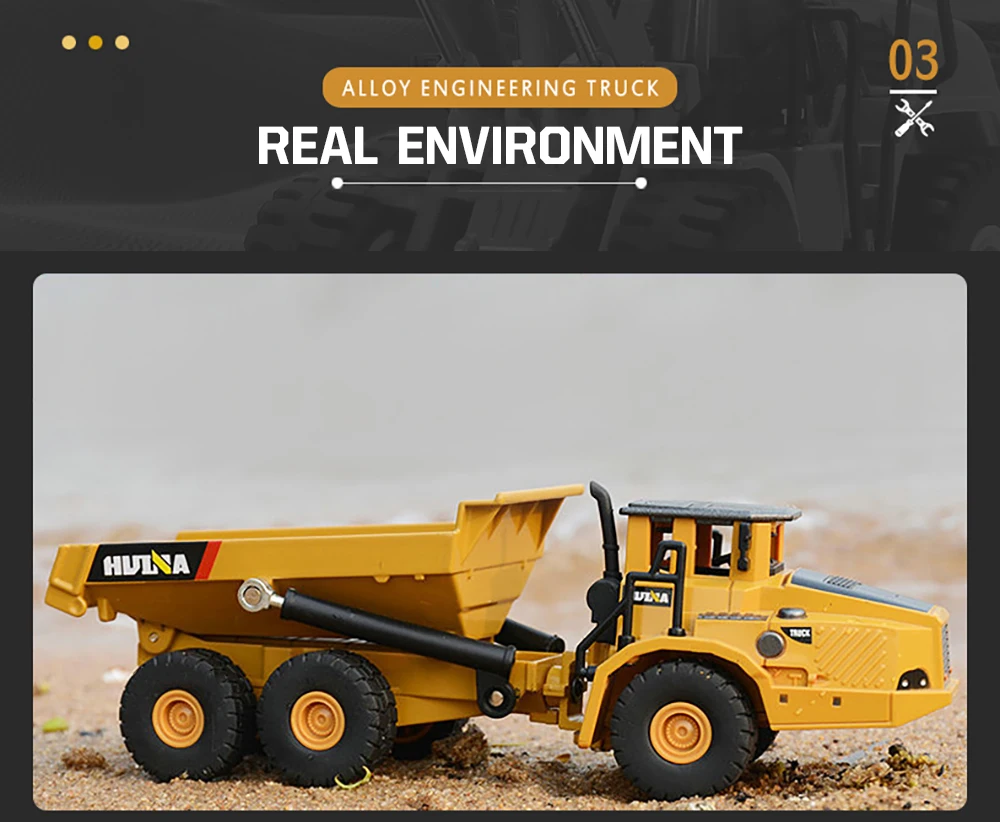 HUINA 1/50 High Simulation Alloy Toys Die-cast Navvy Loader Bulldozer Engineering Construction Car Toys for Boys Kids Xmas Gifts