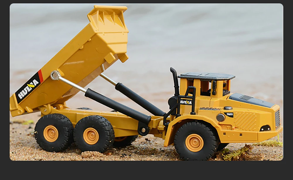 HUINA 1/50 High Simulation Alloy Toys Die-cast Navvy Loader Bulldozer Engineering Construction Car Toys for Boys Kids Xmas Gifts