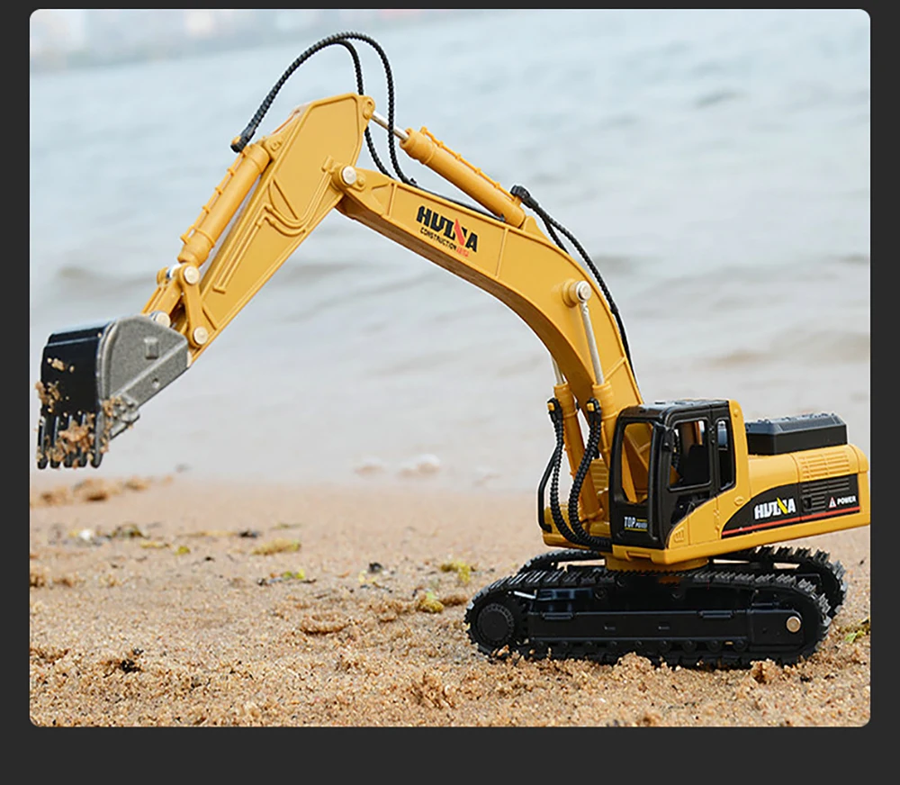 HUINA 1/50 High Simulation Alloy Toys Die-cast Navvy Loader Bulldozer Engineering Construction Car Toys for Boys Kids Xmas Gifts