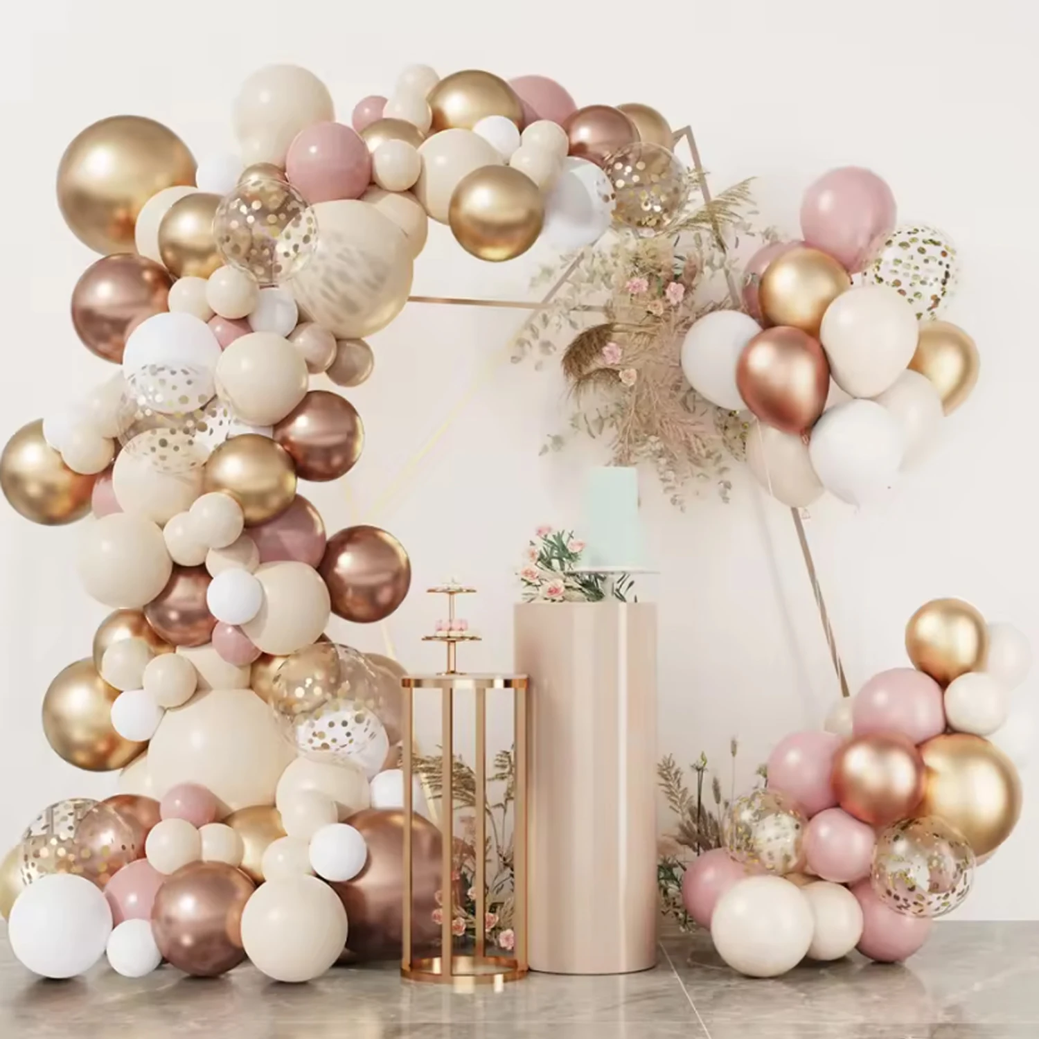 Rose Gold Balloon Garland Arch Kit Confetti Latex Ballons Wedding Birthday Party Decor Kids Baby Shower Wedding Party Supplies