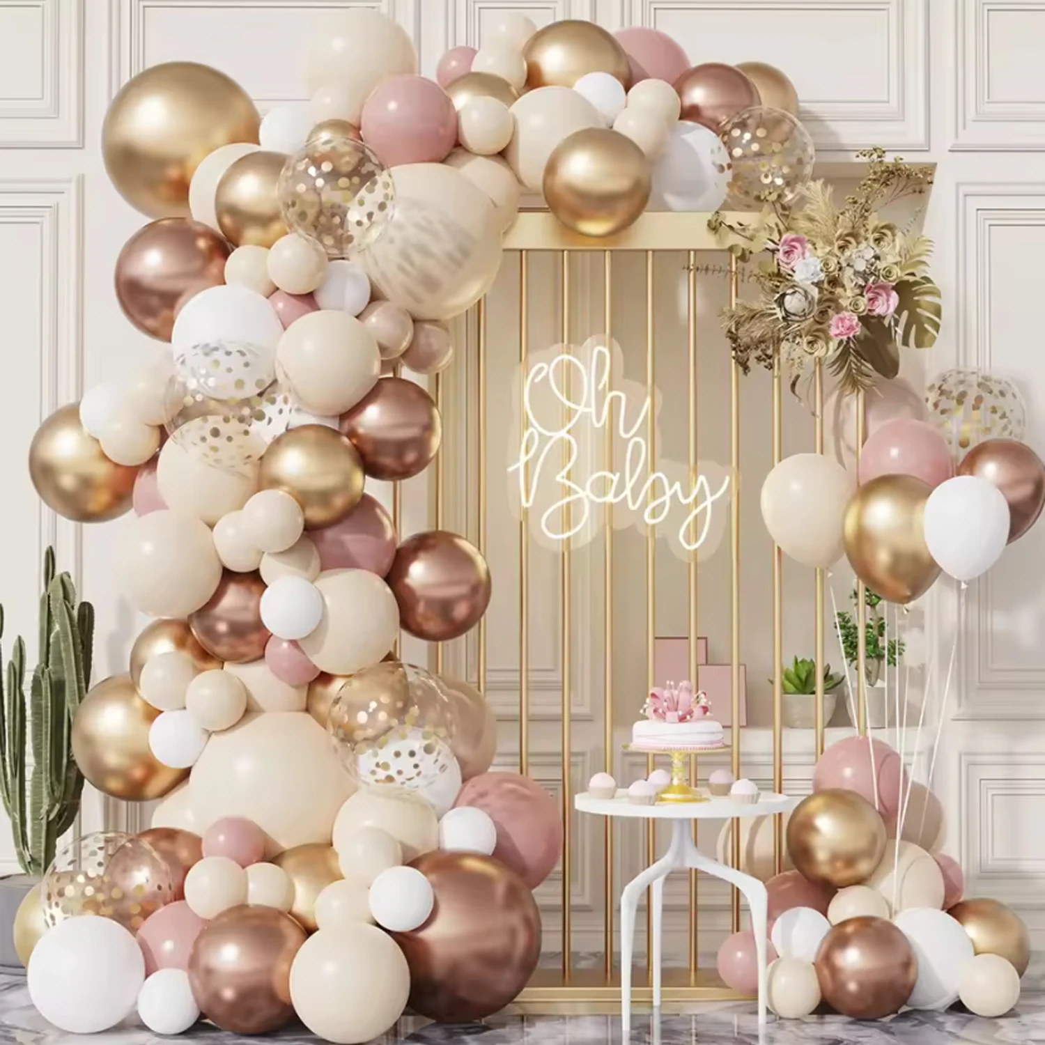 Rose Gold Balloon Garland Arch Kit Confetti Latex Ballons Wedding Birthday Party Decor Kids Baby Shower Wedding Party Supplies