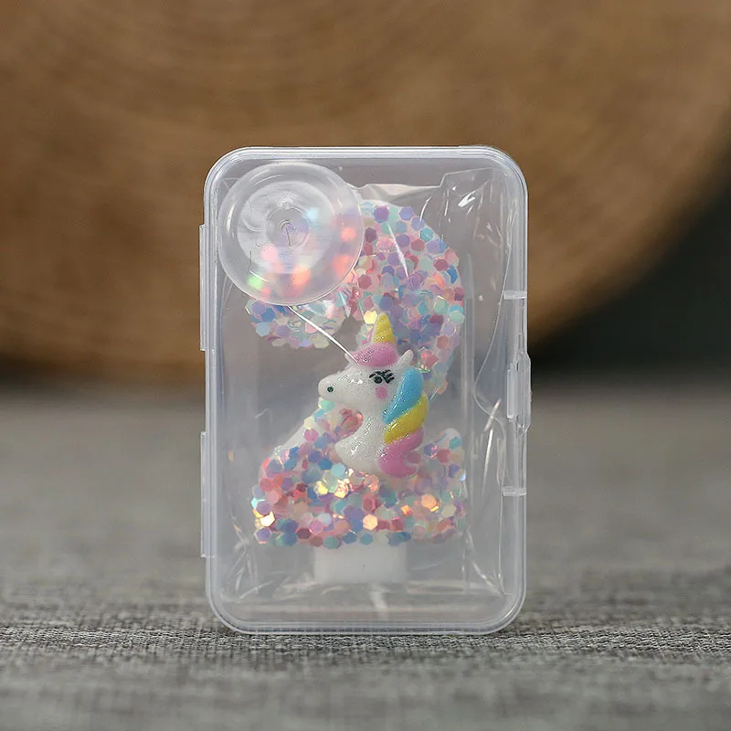 0-9 Number Birthday Candle,Happy Birthday Cake Candle， Unicorn Themed Party Supplies