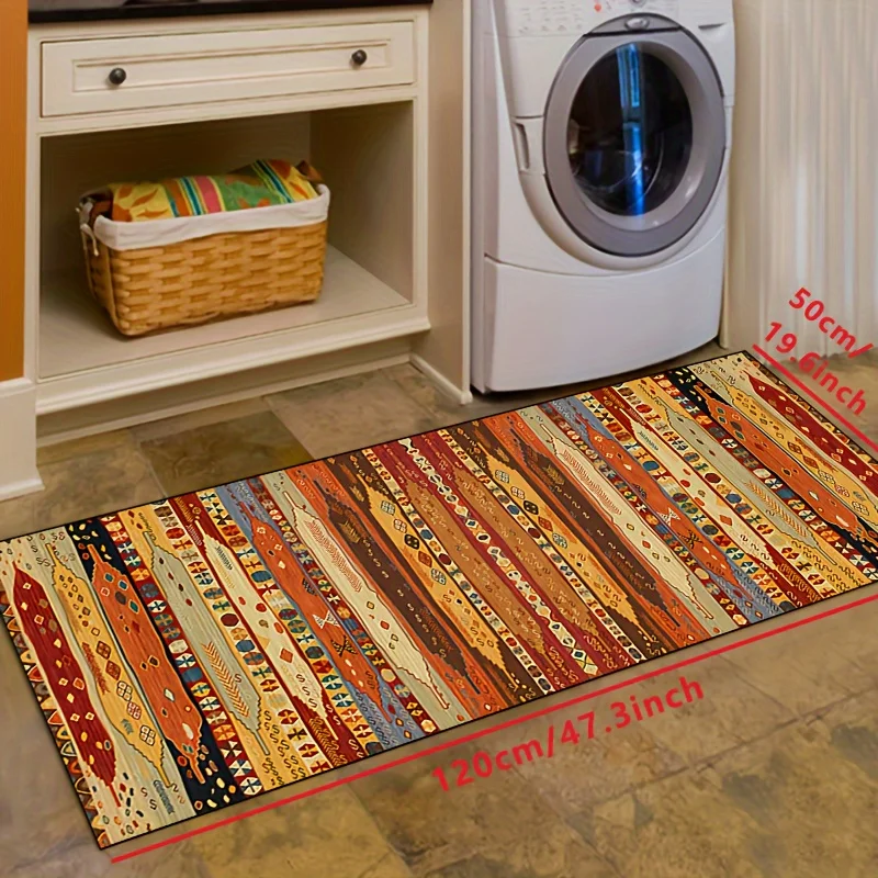 VIKAMABohemian Style Runner Rug Runner Mat Home Decoration Kitchen Rugs Entryway Hallway Bedroom Carpet Welcom Floor Mat Laundry