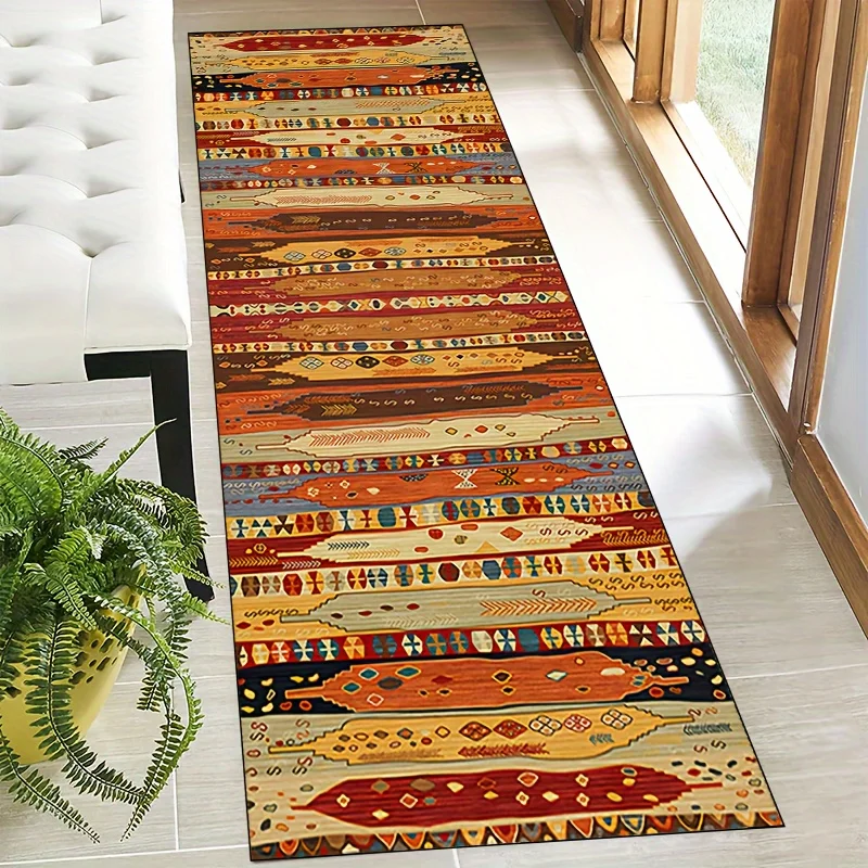 VIKAMABohemian Style Runner Rug Runner Mat Home Decoration Kitchen Rugs Entryway Hallway Bedroom Carpet Welcom Floor Mat Laundry