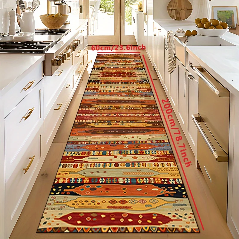 VIKAMABohemian Style Runner Rug Runner Mat Home Decoration Kitchen Rugs Entryway Hallway Bedroom Carpet Welcom Floor Mat Laundry