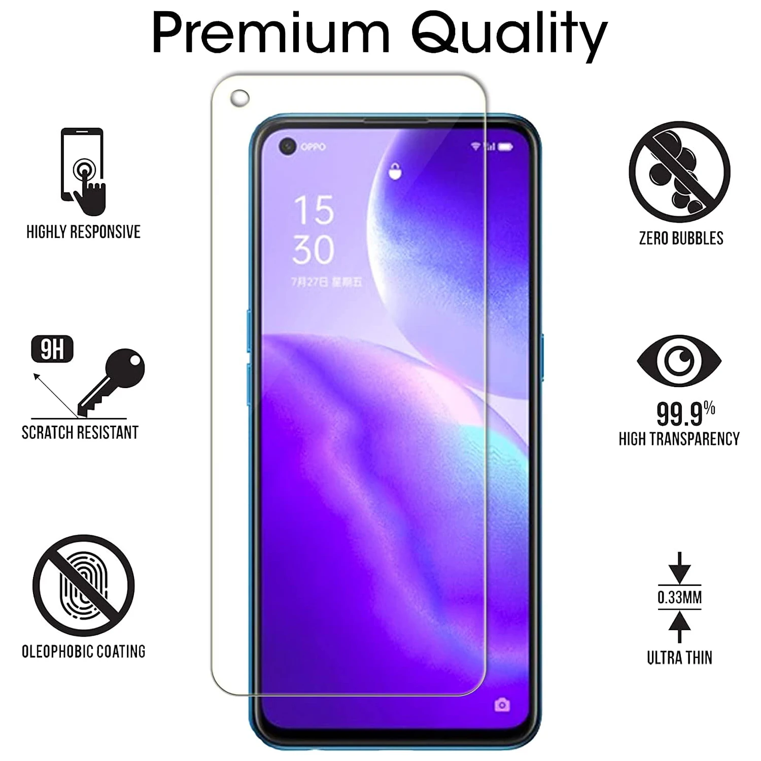 For OPPO A78 4G Screen Protector Tempered Glass