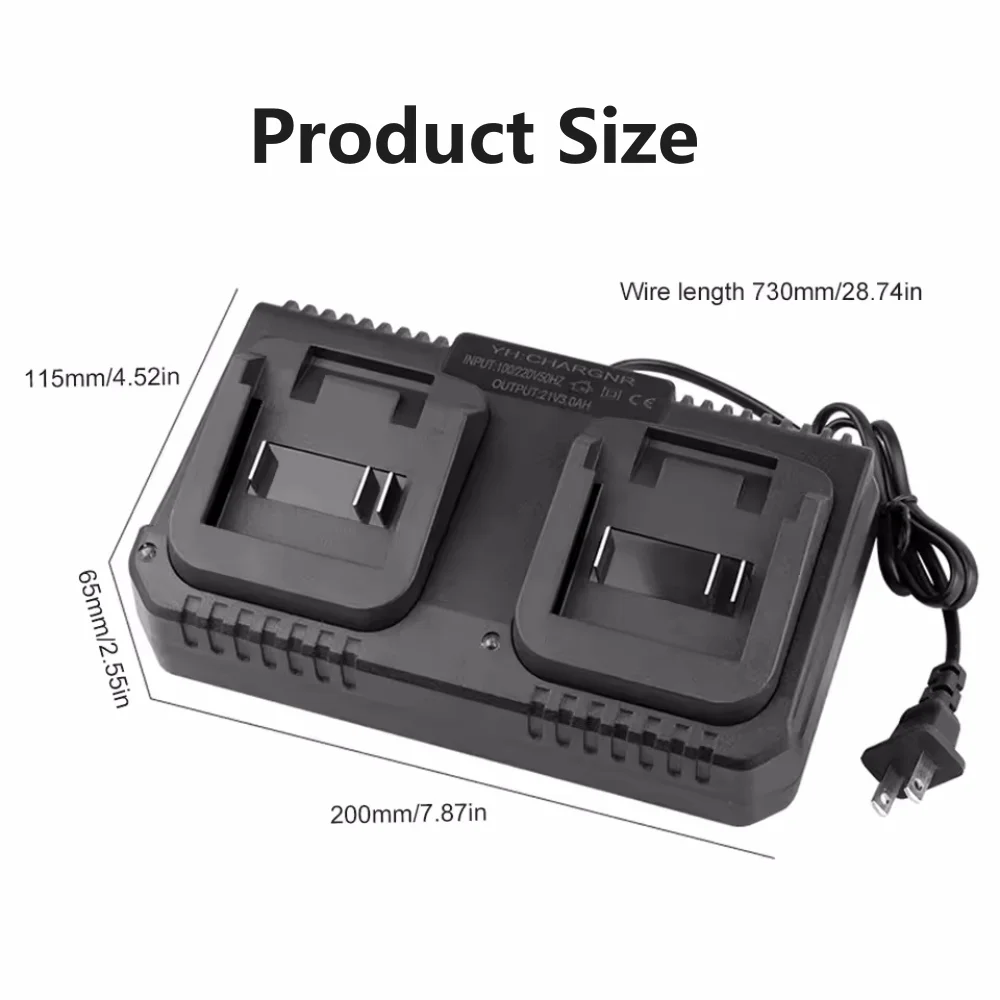 Dual Slot Charger 18V 21V Li-ion Battery Charger for Makita BL1415 BL1815 BL1830 BL1850 Electric Drill Power Tools EU US Plug