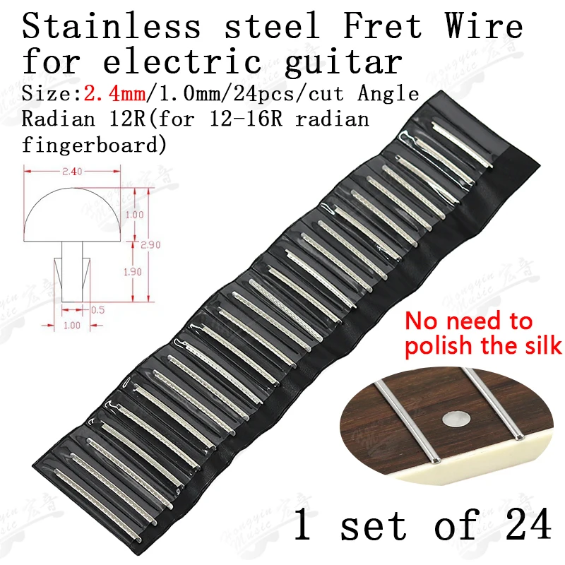 Fingerboard Frets Fret Wire For Electric Guitar Nickel Silver Stainless Steel 2.4MM 2.7mm 2.9MM HUATOOL