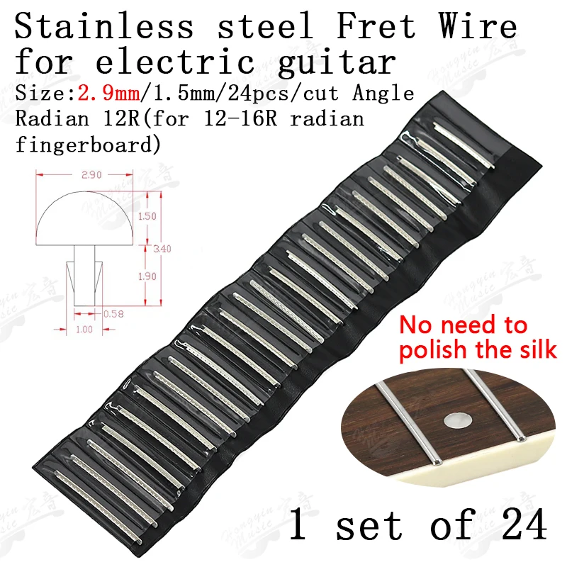 Fingerboard Frets Fret Wire For Electric Guitar Nickel Silver Stainless Steel 2.4MM 2.7mm 2.9MM HUATOOL