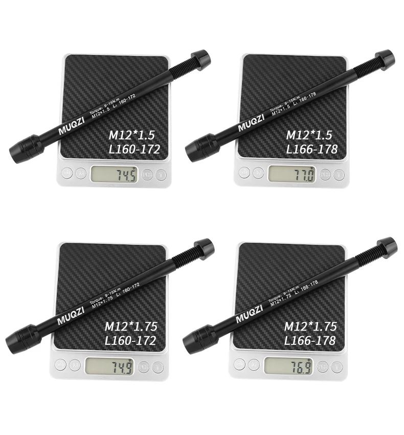 MUQZI Mountain Road Bike Trainer Thru Axle Adapter Conversion Kit Shaft Bike Wheels Quick Release Skewers M12-1.0/1.5/1.75